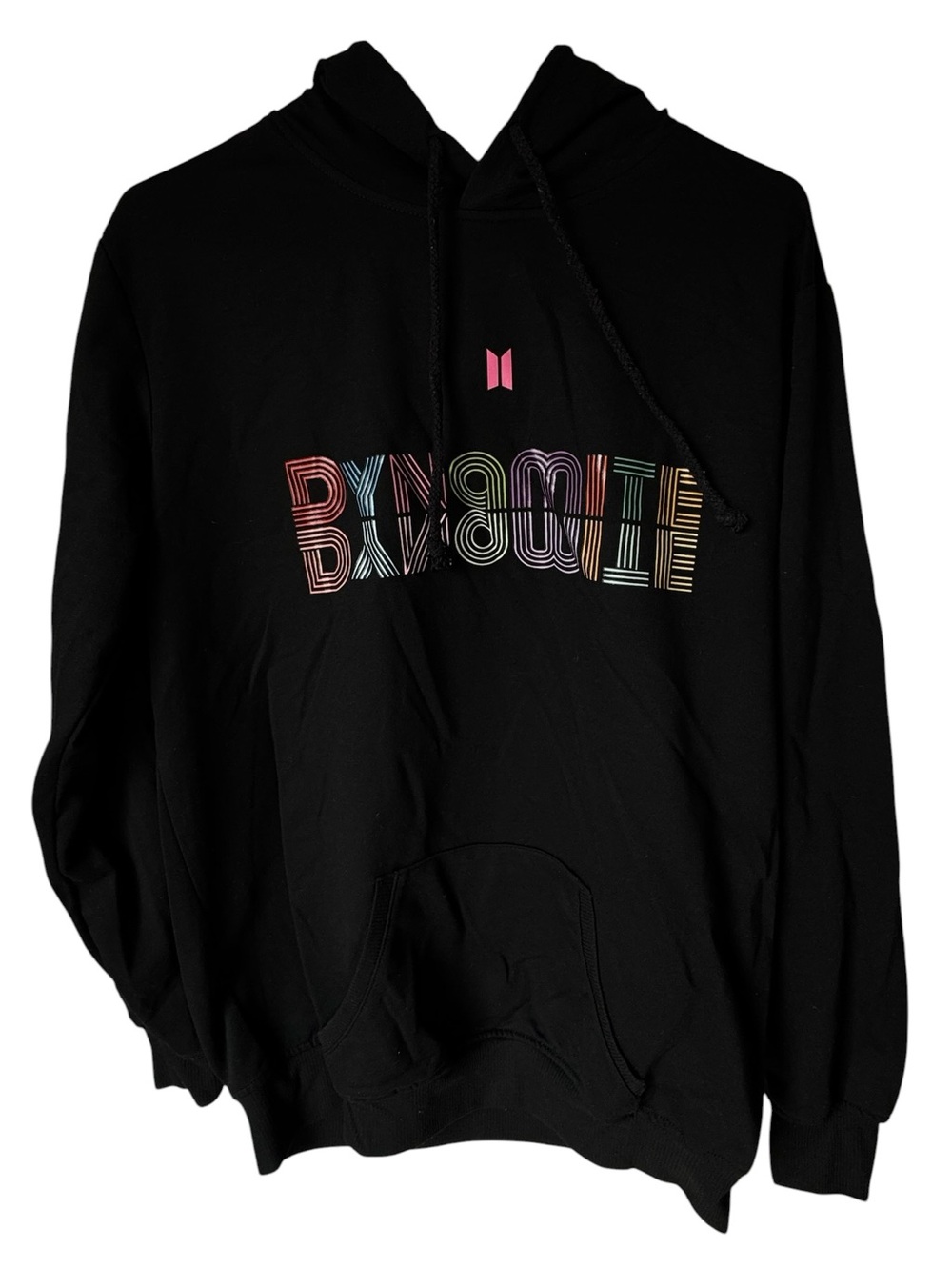 BTS Dynamite Kpop Black Lightweight Tour Hoodie Sweatshirt Unisex L MINTY